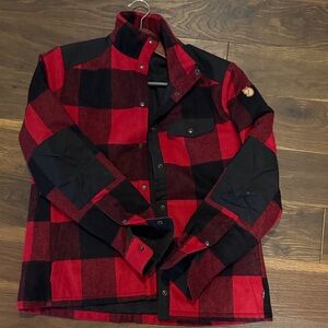 Fjallraven Women’s wool padded jacket Red buffalo check plaid